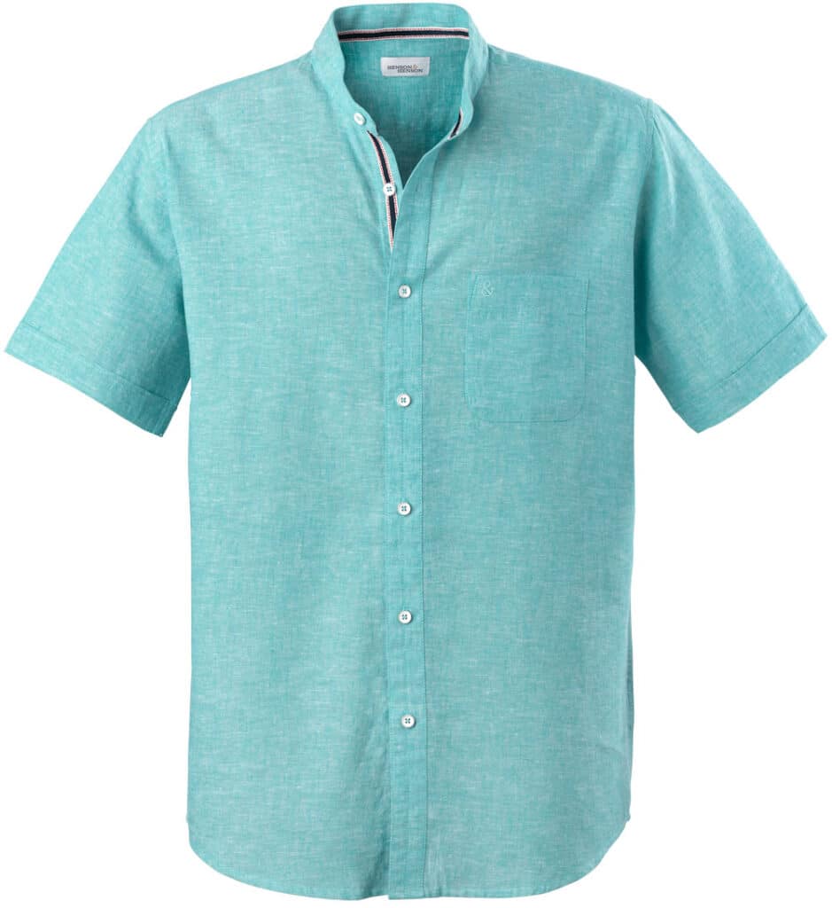 Henson&Henson Herren Stehkragenhemd